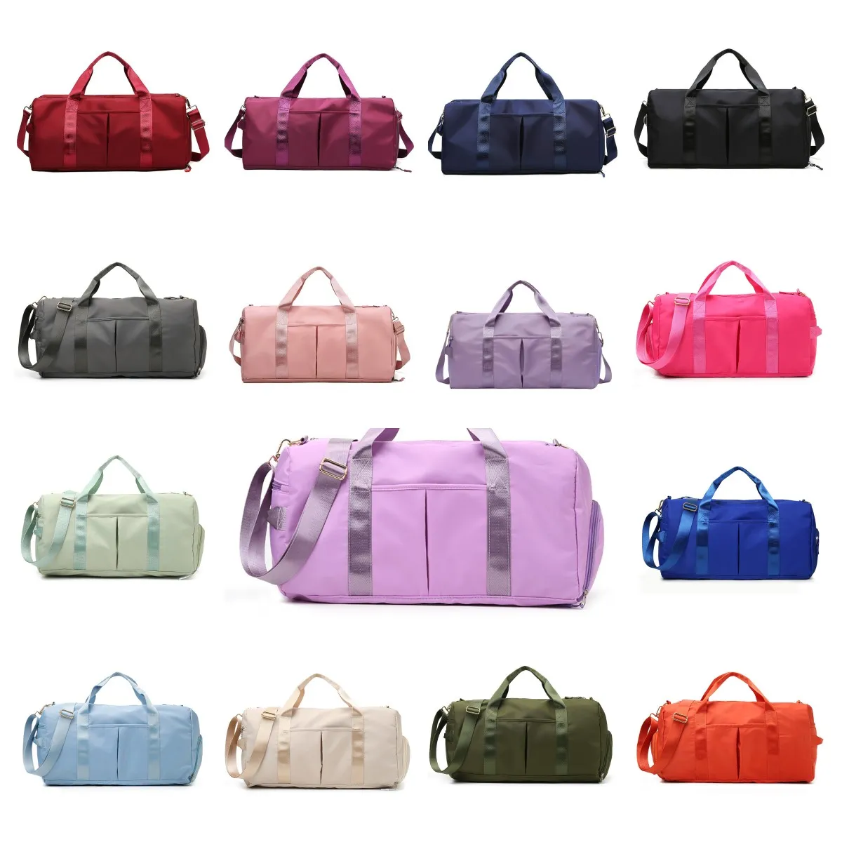 LL Duffel Bag Multifunction Nylon Secret Storage Yoga Gym Gym Barge Duffel S للجنسين سفر ماء مقاوم للماء أكياس أمتعة شاطئية غير رسمية