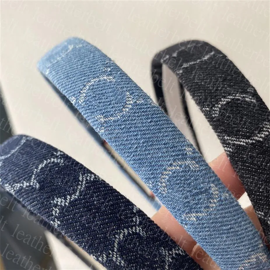 Kvinnor denim pannband designer brev hårband mode tunt yoga hår båge katyusha255s