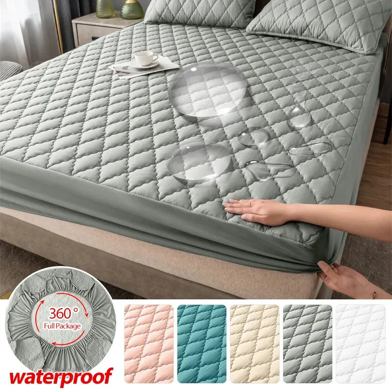 BEDSPREED VATTOSKT MADRESS COVER ELASTISK MATRESS-skydd Double Bed Jacquard Sheet Cover utan halsfridsöverdrag för King/Queen Size 1pc 231013