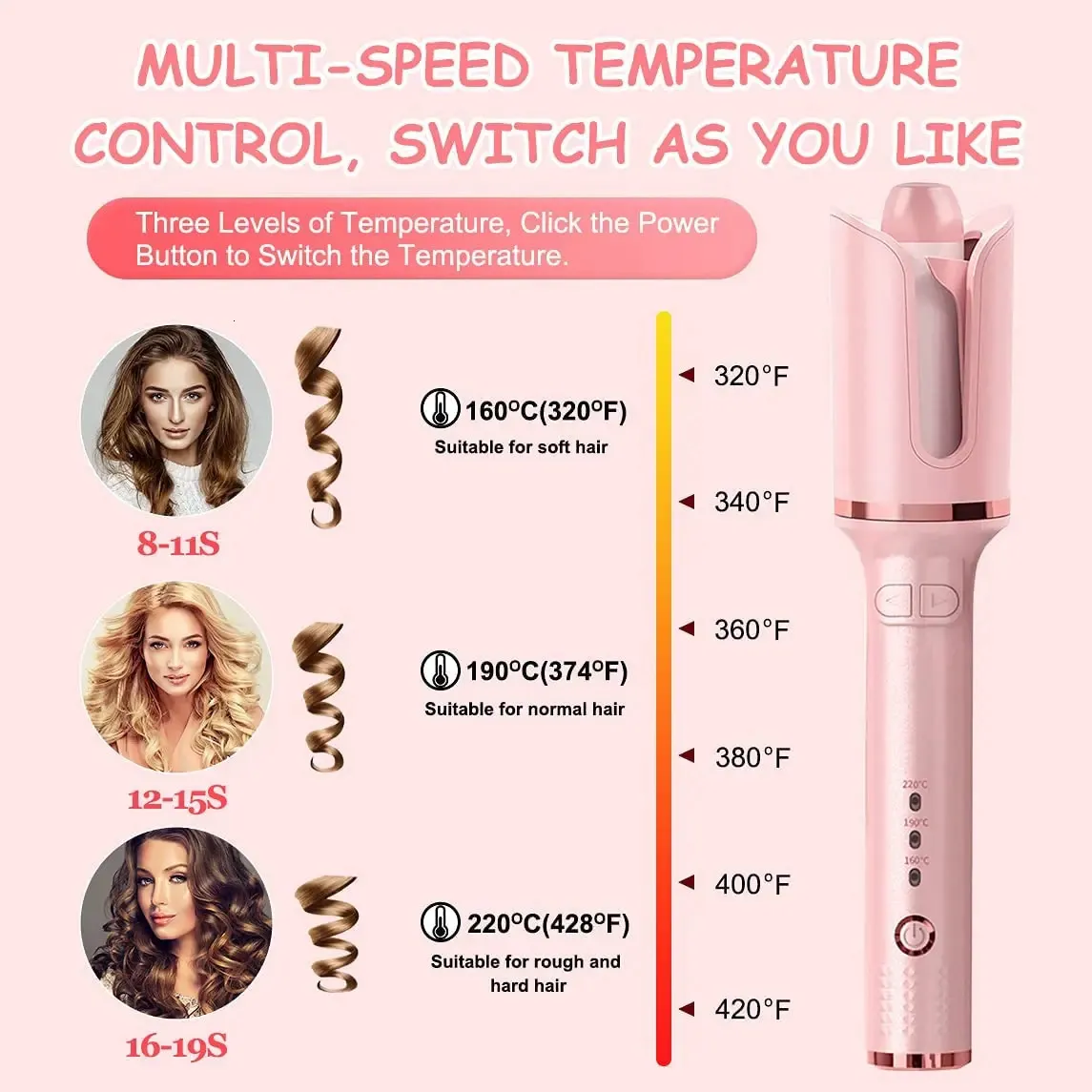 Curling Irons Automatic Iron Spiral Electric Magic Curler Hair Appliances Auto Rotating Styling Hous 231013