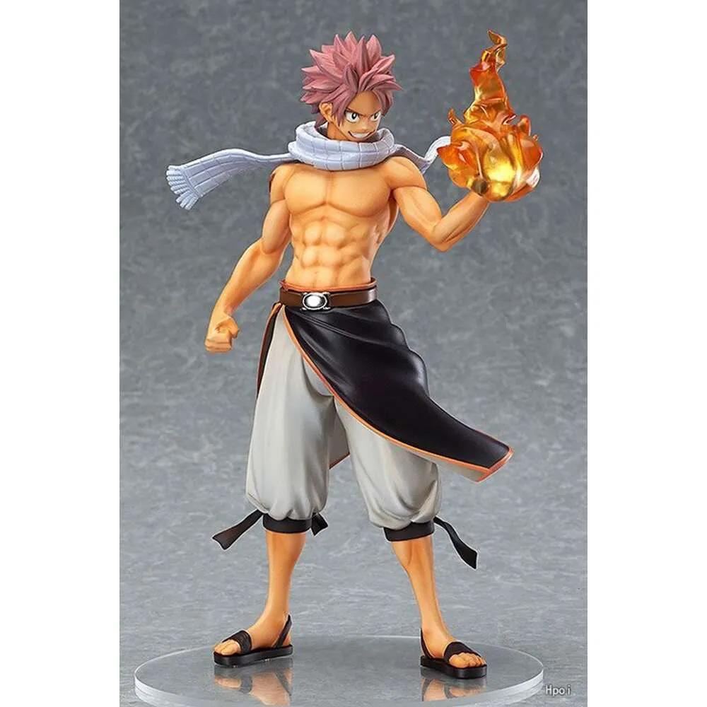 Mascot Costumes 23cm Anime Figure Fairy Tail Fire Dragon End Etherious Natsu Dragneel Standding Shawl Model Dolls Toy Gift Collect Pvc Material