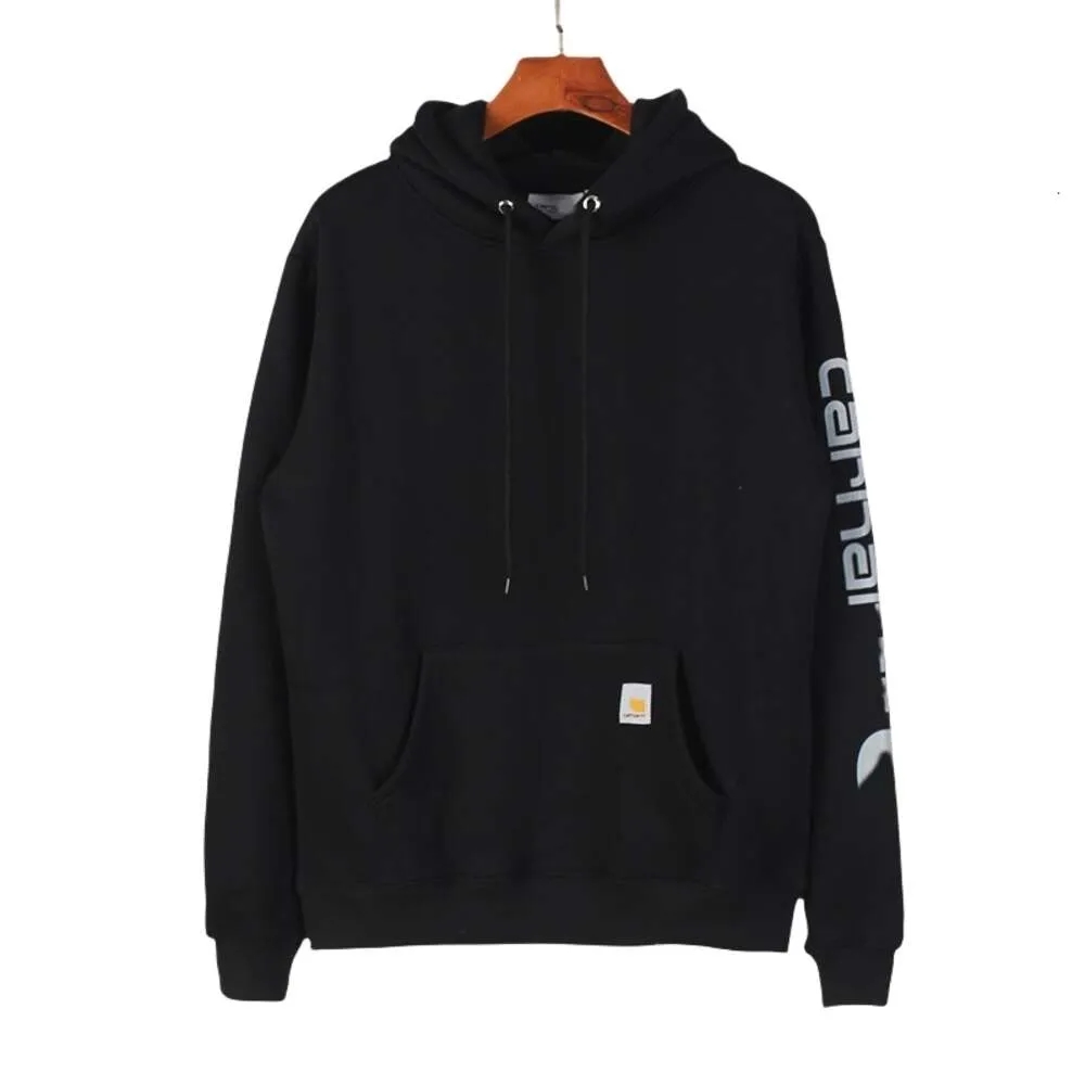 Carharttlys designer hoodie original kvalitet armtryck modesign bokstav för män och kvinnor par casual löst fit plysch huvtröja långärmad