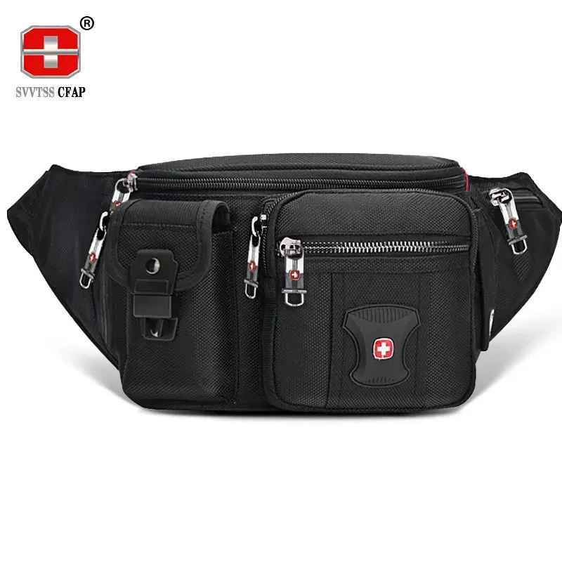 Waist Bags Multifunctional Waist Bag Belt Men Fanny Pack Casual Phone Pouch Women Black More Pockets Small Male Waist Pack Unisex 231012