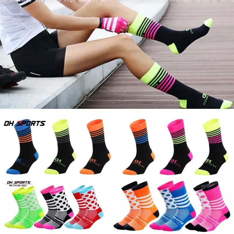 Chaussettes de sport DH SPORTS chaussettes de cyclisme professionnelles haut cool grand vélo de montagne Sport de plein air Compression vente en cours d'exécution vente 231012