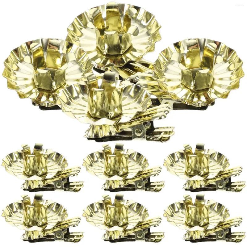 Candle Holders 10 Pcs Christmas Tree Holder Clip Xmas Decoration Metal Clips Sticks Adorn Iron Party Supply