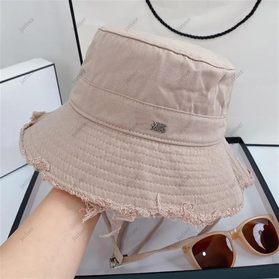 Luksusowe kobiety projektantki szerokie brzegi wiadra czapki mężczyźni Mężczyzny MAKA MAKA MAKA CASQUETTE JAC CAPS Z PILKIEMI BALNET BONNET WOMENS SU235Q