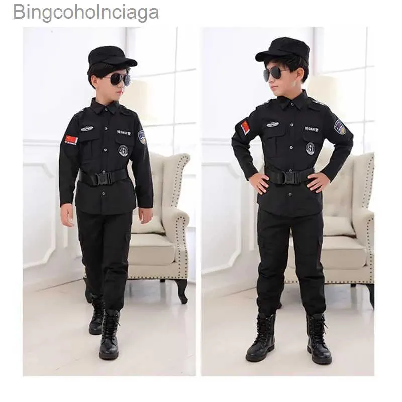 Costumes de policier d'Halloween pour enfants, uniforme de police de  carnaval pour enfants, ensembles de