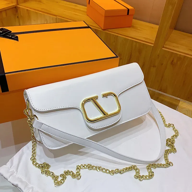 Designer Unterarmtaschen Hochwertige Lederhandtasche Reine Farbe Klassische Frauen Kette Umhängetasche Luxurys Mode Weibliche Clutch Mädchen Umhängetasche Geldbörse Satchel Wallet