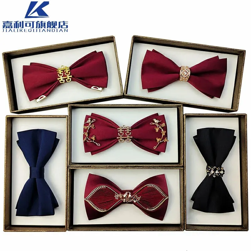 Bow Ties Bow tie male wedding bridegroom's man presides over the master of ceremonies bow tie Solid Red Tie Necktie 231013