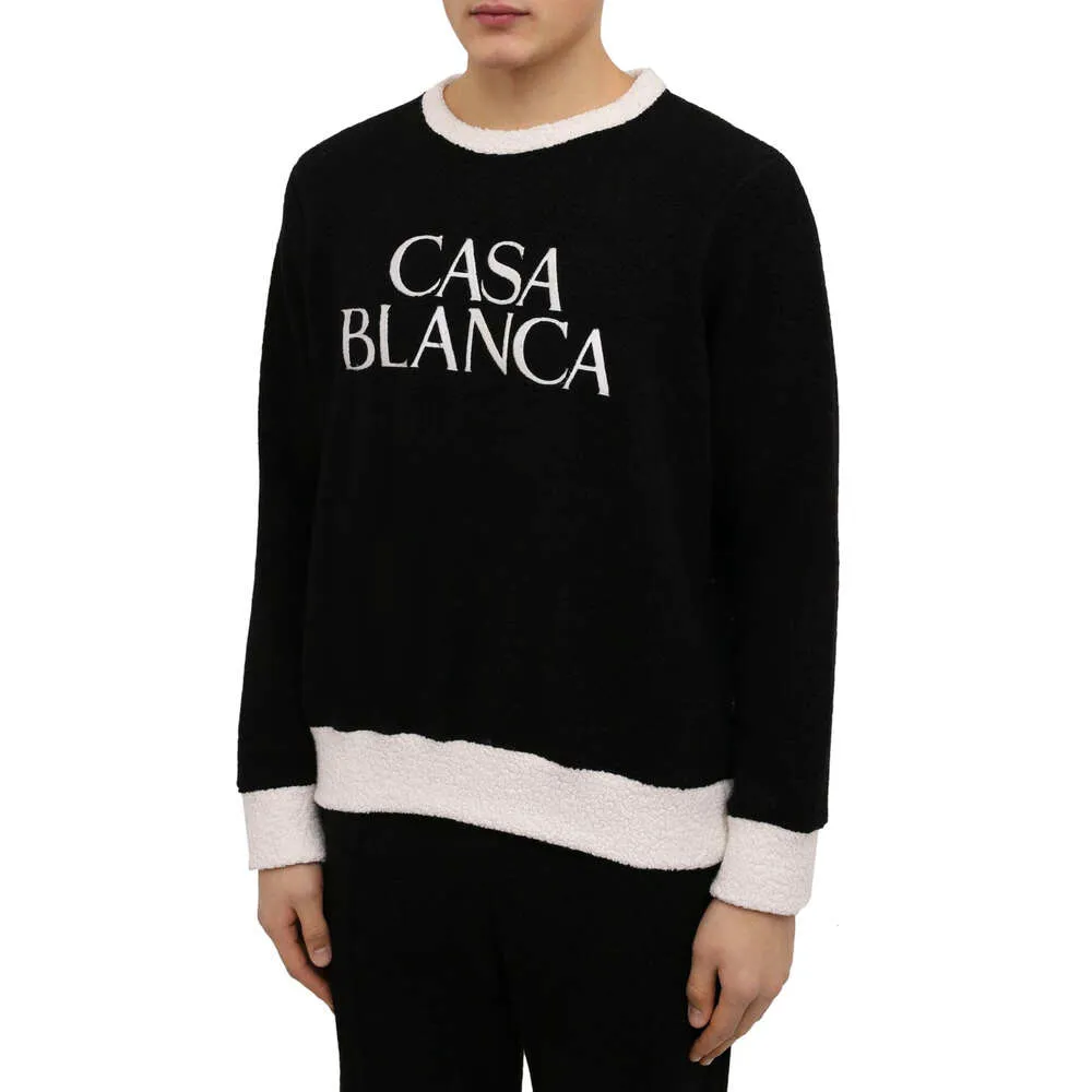 Casablanca fleece trui met ronde hals heren en dames designer letter sweatshirts winterwarme tops