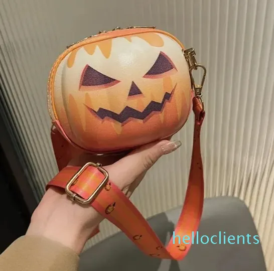 Evening Bags Halloween Funny Pumpkin Small Shoulder Bag Personalized Creative Wide Belt Cute Crossbody For Women