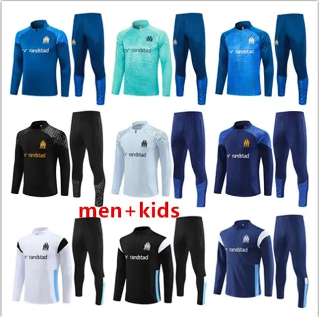 2023 2024 Marseilles Soccer trascksuit PAYET GUENDOUZI KAMARA Football Training Suit Olympique de 23 24 MarseilleS Survetement sportswear men kids Maillot Foot 88