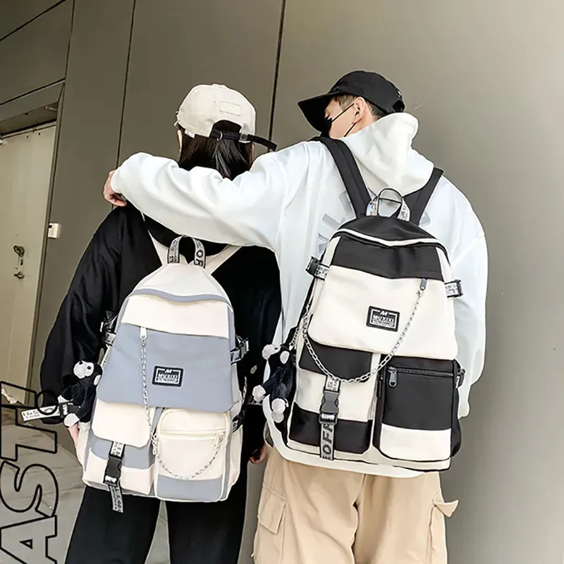 Schultaschen Harajuku-Stil Rucksack für Teenager Junge Mädchen Student Unisex Große Kapazität Computer 231007