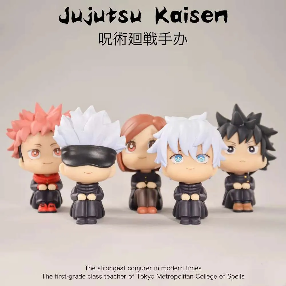 Mascot Costumes 6cm Figure Q Version Anime Jujutsu Kaisen Itadori Yuji Sitting Nanami Kento Model Dolls Toy Gift Collect Pvc Material