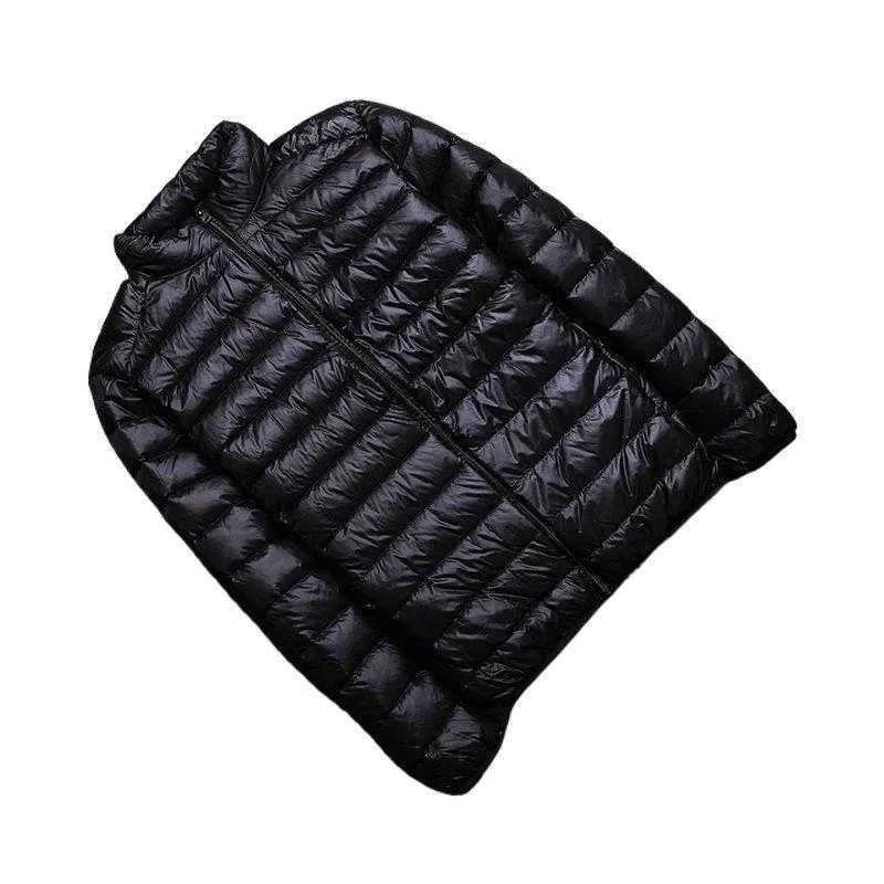 Pas cher léger chaud canard plume personnalisé en Nylon noir à capuche hiver bulle bouffée rempli vers le bas vestes manteau pour hommes 4IB3R