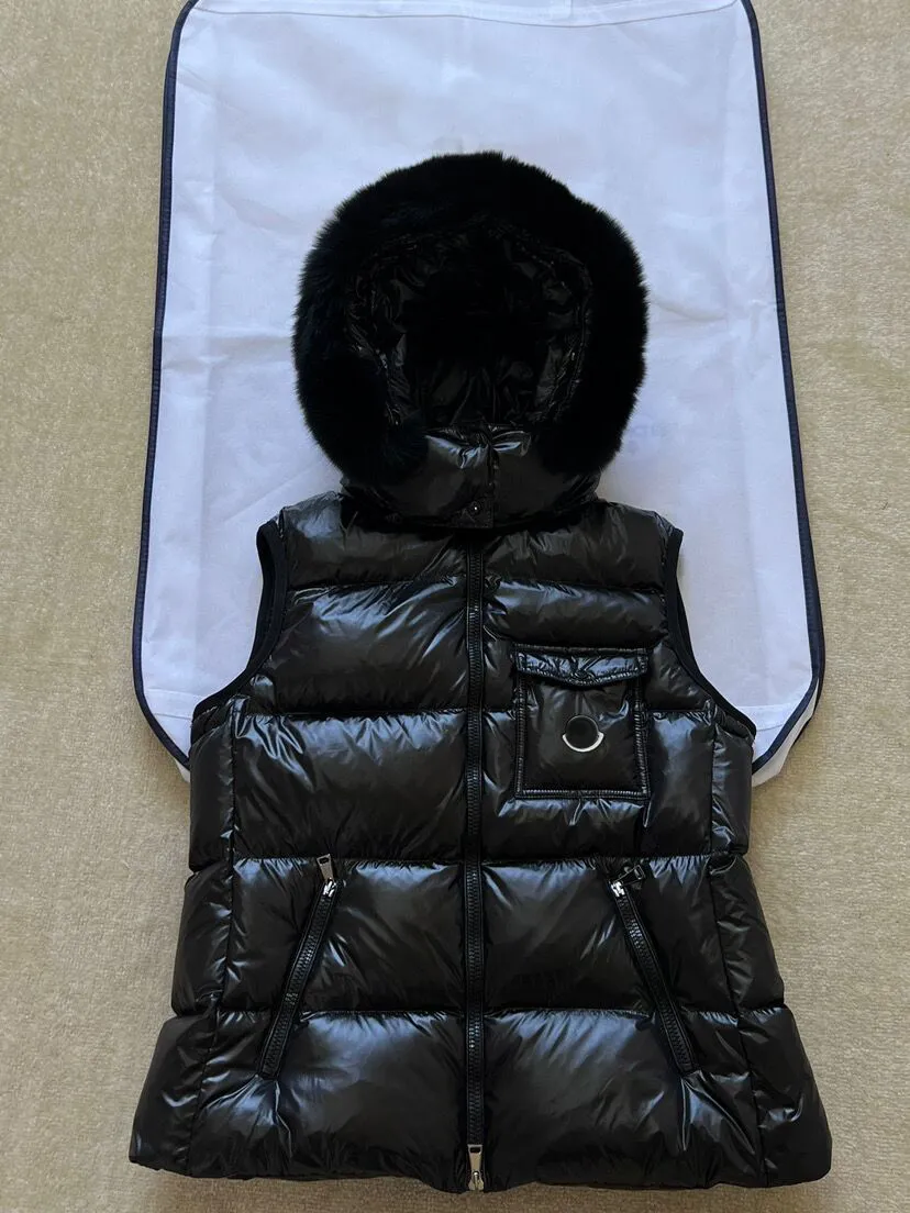 Femmes Mode Hiver Ainimal Fourrure À Capuche Gilets Gilets De Luxe Designer Noir Rose Gilets Femmes Outwear Doudoune Chaud Chaud Femme Vêtements