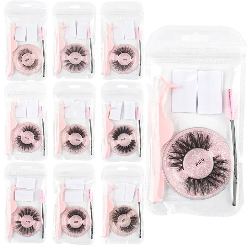 3D lashes false eyelashes Color Eyelash Combination Lash Curler and Brush Natural Thick Dhgate Wholesale Makeup