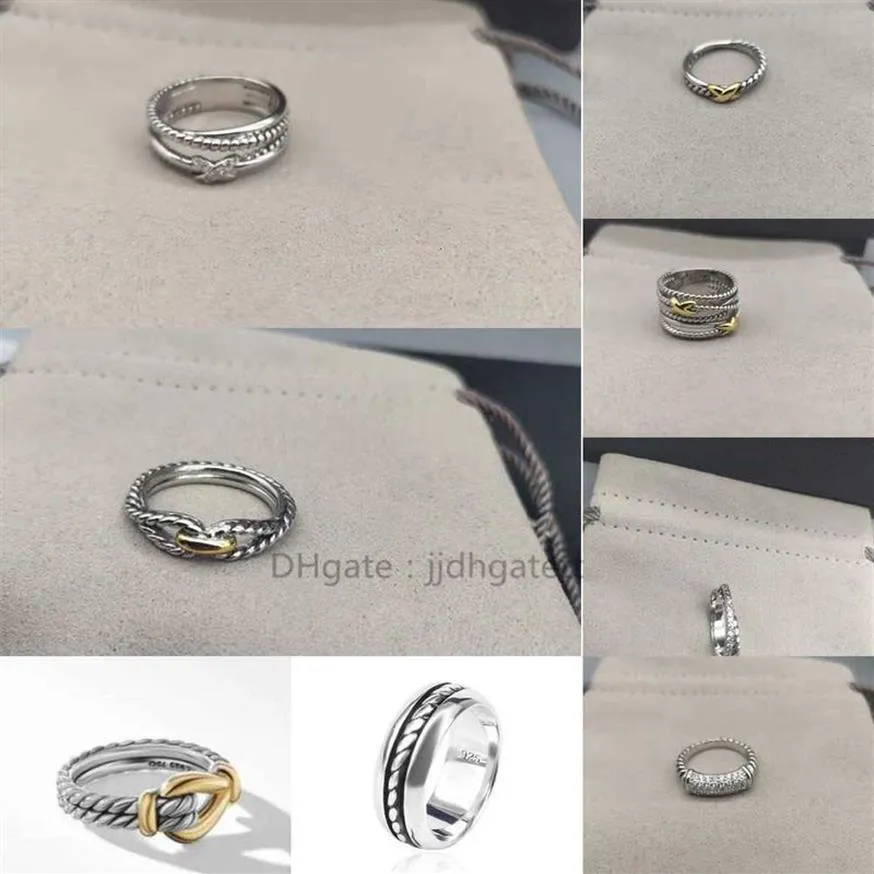 Pierścień mody dla miłości Plecione mężczyźni podwójne damskie damskie warstwa biżuterii projektant modnych kobiet x pierścienie par para urodzinowa prezent189b