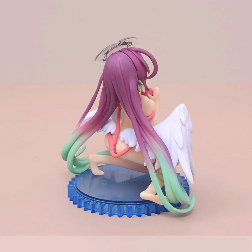 Mascot Costumes 10cm Sexy Figure Japanese Anime No Game No Life Angel Wings Jibril Kawaii Seated Model Dolls Toy Gift Boxcollect Pvc Material