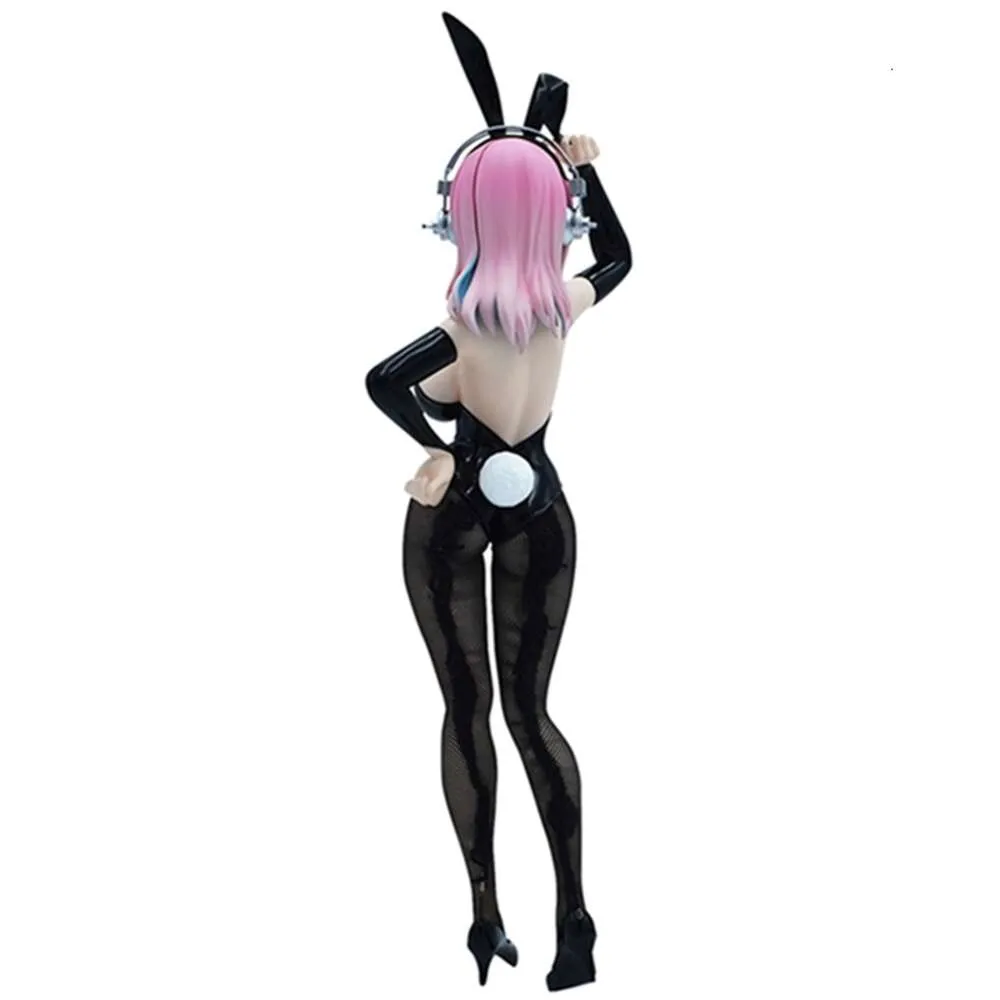 Costumes de mascotte Véritable 28cm Anime Sexy Figure Supersonico Jouet Noir Lapin Fille Chanteur Debout Décoration Modèle Poupées Jouet Cadeau Collectionner Pvc