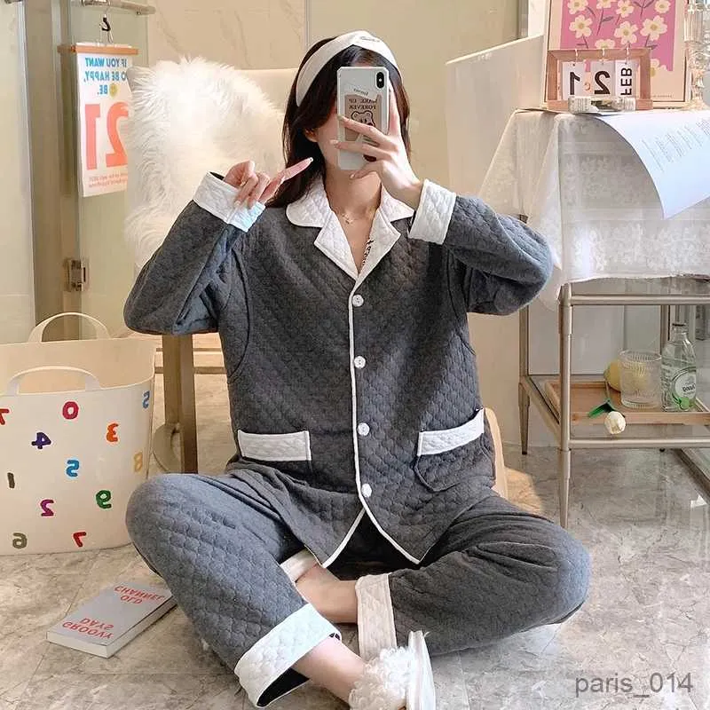 Cozy Cotton Maternity Nursing Sleepwear Set In For Autumn And