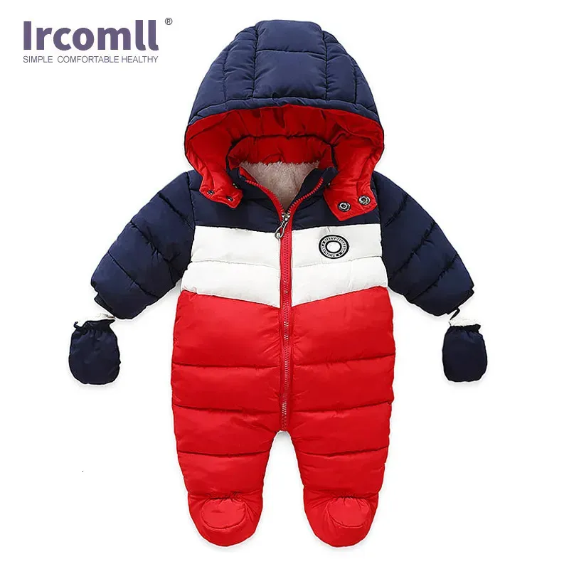 Rompers Ircomll Fashion Baby Winter Autumn Clothes Born Spädbarn Jumpsuit Inside Fleece Overgaver Barn Ytterkläder 231013