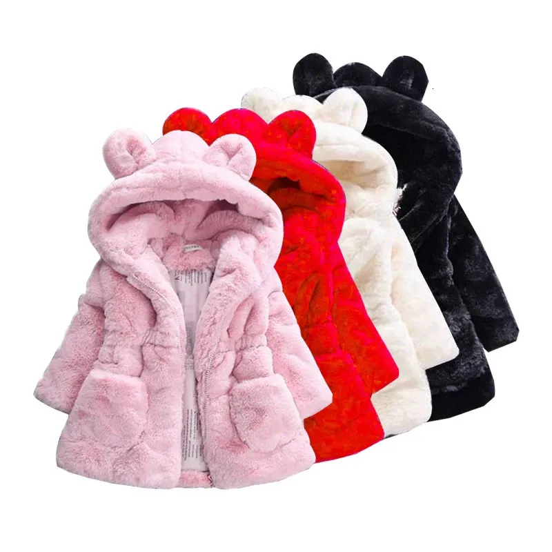 Giacche Bambini Ragazze Bambini Autunno e Inverno Cappotto in pelliccia sintetica per 24M8T anni 231013