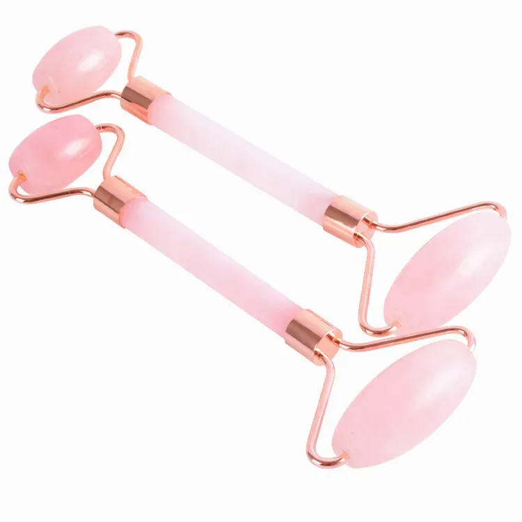 Natural Rose Quartz Facial Massage Crystal Stone Body Jade Massager Derma Roller Skin care Beauty Tool