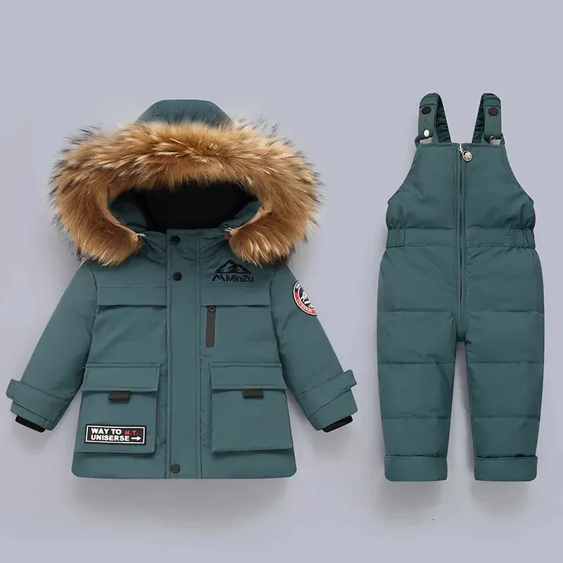 Manteau en duvet 30 veste d'hiver pour enfants ensembles de vêtements pour enfants ensemble de pantalons chauds pour garçons vêtements pour filles combinaison de neige combinaison 231013