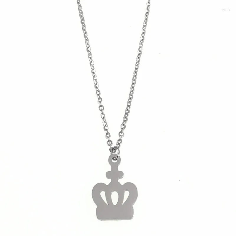 Pendant Necklaces 12 Pieces Ladies Girls Necklace Stainless Steel Crown Sleek Tiara Clavicle Jewelry Wholesale