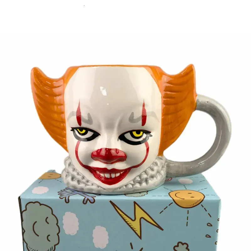 Canecas Halloween Cerâmica Café Cerveja Caneca Colorido Palhaço Horror Presente Criativo 550ml Chá Leite Água Copo Grande Capacidade Drinkware 231013