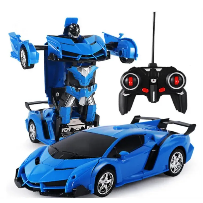 Electric RC Car 2 in 1 Electric RC Transformation Robots Children Boys Toys Outdoor Remote Control Sports Deformation Model Toy 231013