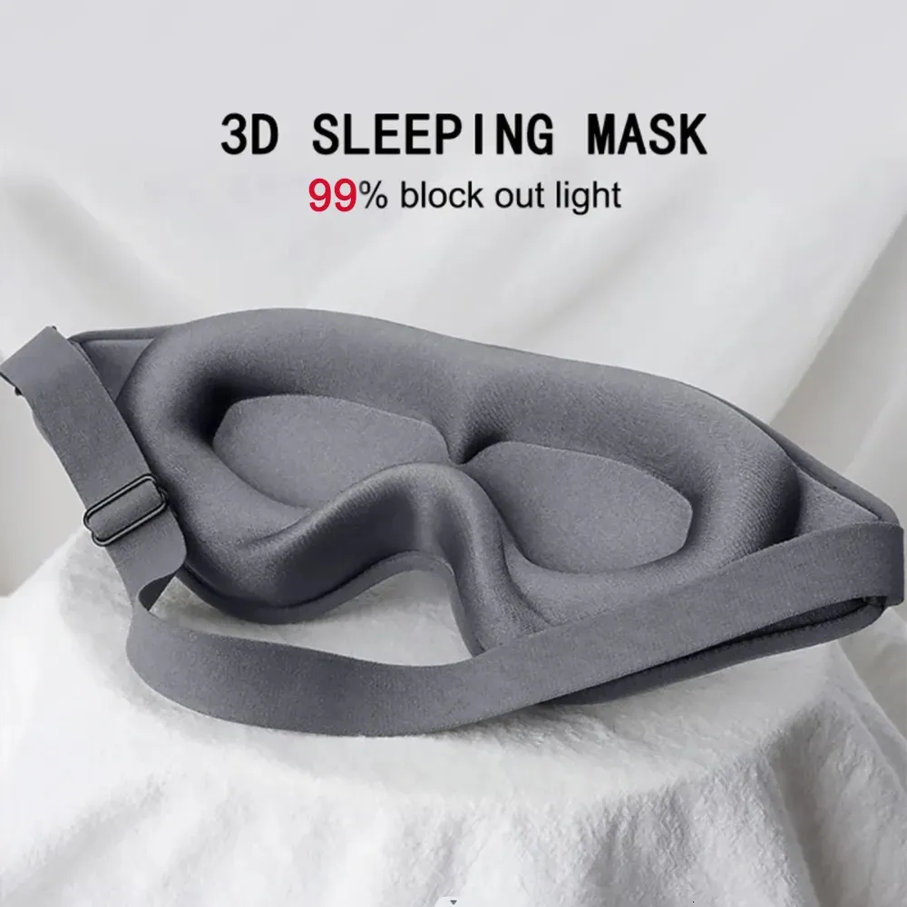 Sleep Maski 3D Maska Sleep Opash Zasłoka Pomoc Sleka Maska oka Miękka pamięć Piana Maska do cienia do powiek 99% Blokout Light Slaapmasker Oczy