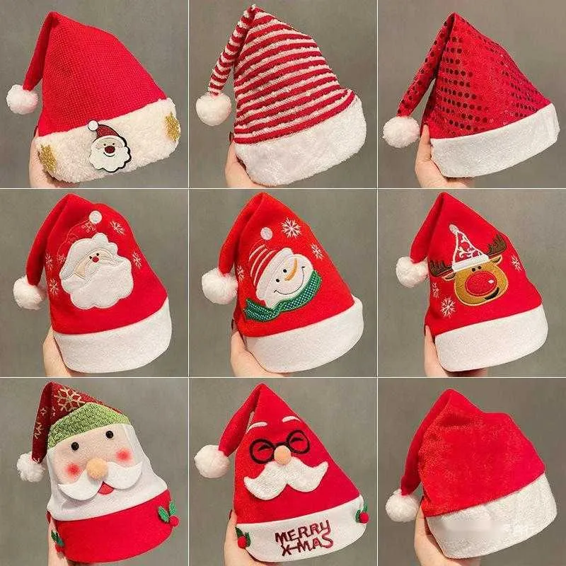 Muts/Skull Caps Kerstmuts Meisje Decoratieve Hoed Pluche Creatieve Kerstman Herten Hoorn Hoed Volwassen Kinderen Hoed Dressing