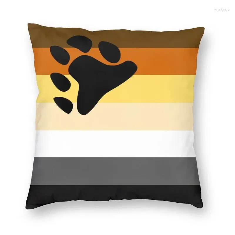 Kudde gaybjörn Pride Flag Stripe Square Case Hem Dekorativ hbt -lesbisk täckning för soffa bil