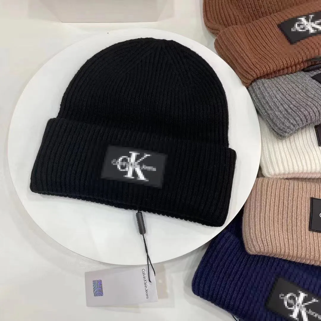 Beanie/Skull Caps Beanie/Skull Caps Fashion brand women's knitted hat c k  designer Beanie Cap official synchronous original single 1 warm hat men's