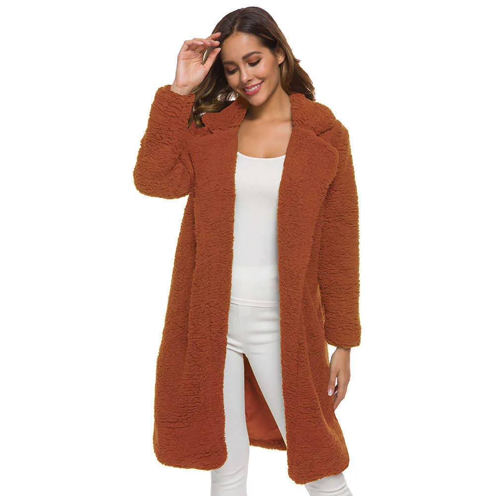 Пальто Тедди из искусственного меха, женские зимние куртки для теплых мягких меховых курток из овечьей шерсти, длинный горячий пуховик, плюшевое пальто, повседневная верхняя одежда, 2MIRC