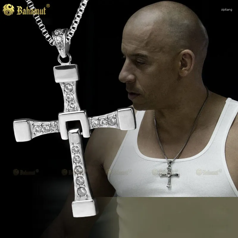 Pendentif Colliers Bahamut Hommes Pendentifs CROSS Film Mode Titane Acier Bijoux Le Rapide Et Furieux Toretto MÂLE Cadeau