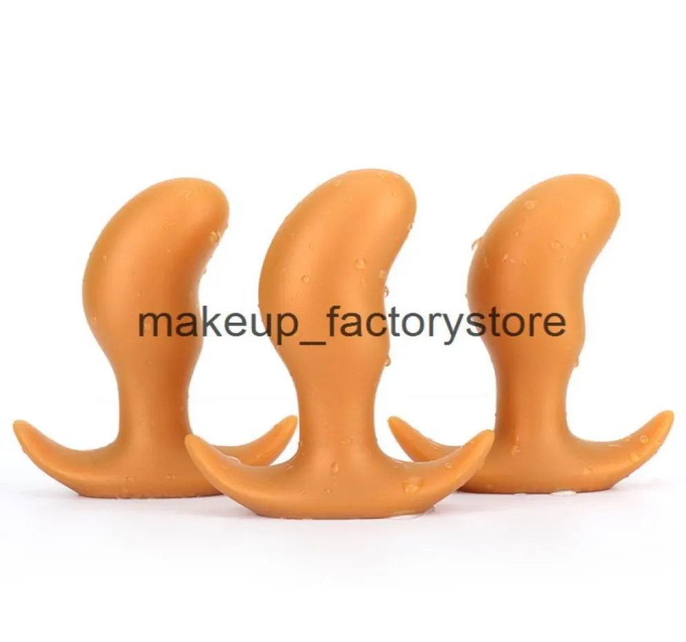 Massage Erotische Winkel Zachte Enorme Anale Plug Siliconen Butt Plug Kralen Anus Uitbreiding Stimulator Prostaat Massager Anus Speeltjes Voor Wom6214187