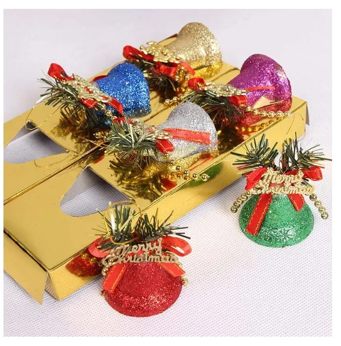 100 Campanelle Colorate Per Decorazioni Natalizie Fai Da Te - 2,5 X 1,9 Cm In Metallo - Per Albero, Collari Animali E Artigianato