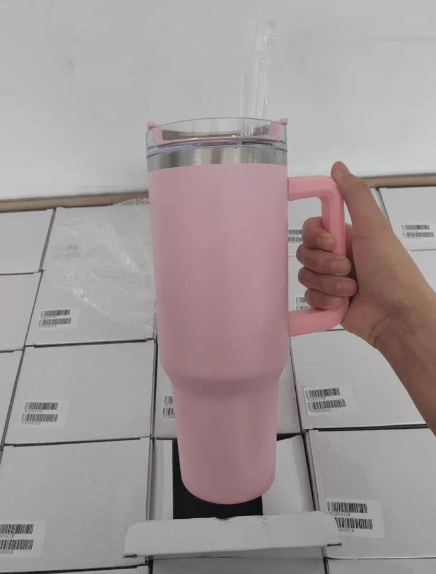 Pink Stainless Steel Tumbler With Handle