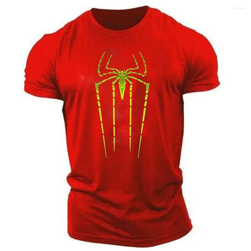 T-shirt da uomo Tendenza estiva Rossa Casual Sport Moda Camicia da strada a maniche corte stampata in 2D Sciolta Asciugatura rapida Lusso confortevole