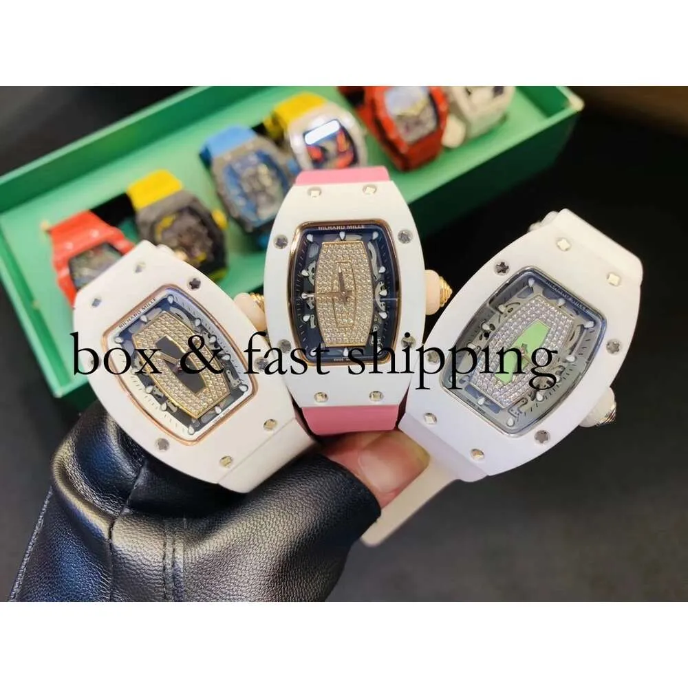 White RM007 AAAA Watches Milles Richa Mechanical Business Fullt Tape Ceramic Automatic RM07-02 MECHANICS WRISTWATCH Watch Leisure277