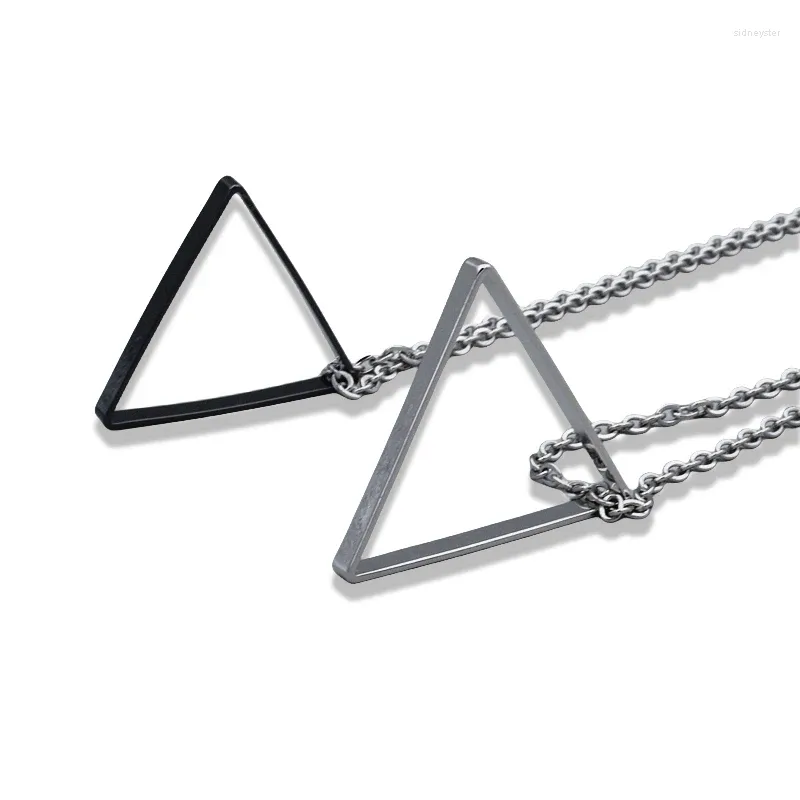 Pendentif Colliers Punk Triangle pour hommes garçon géométrique carré en acier inoxydable collier mode mâle bijoux cadeau