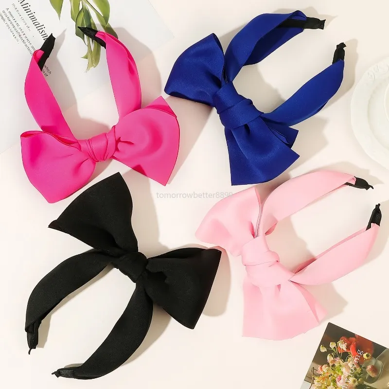 Ogólny łuk na głowę dla kobiet dziewczęta y2k moda solidna bowknot hairband hoop Hoop Hairpin Akcesoria Bandeau