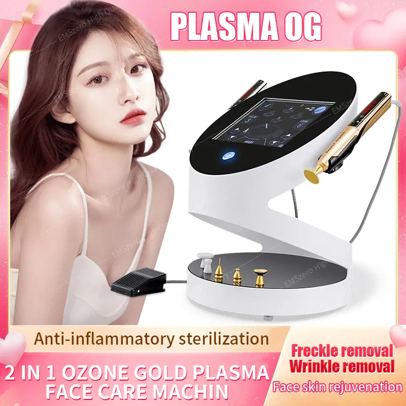 RF 2 em 1 ozônio ouro plasma lift terapia facial melhor uso do salão de beleza plasma rf sardas rejuvenescimento da pele caneta plasma
