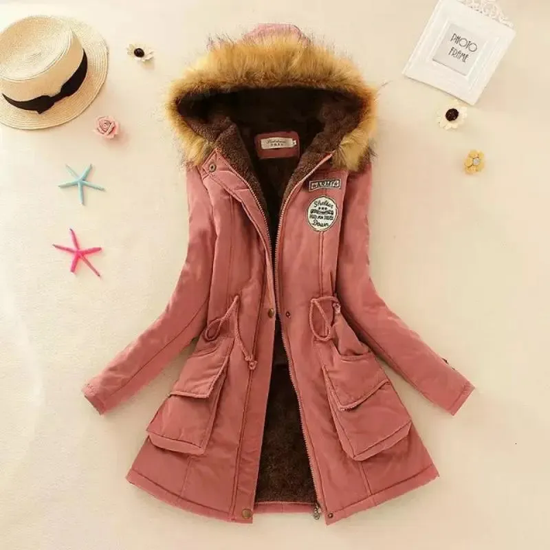 Frauen Jacke Herbst Winter Baumwolle Schlank Warme Wattierte Kapuze Parkas Casual Mid Mäntel Emboridery Weibliche Dicken Outwear Mantel 231012