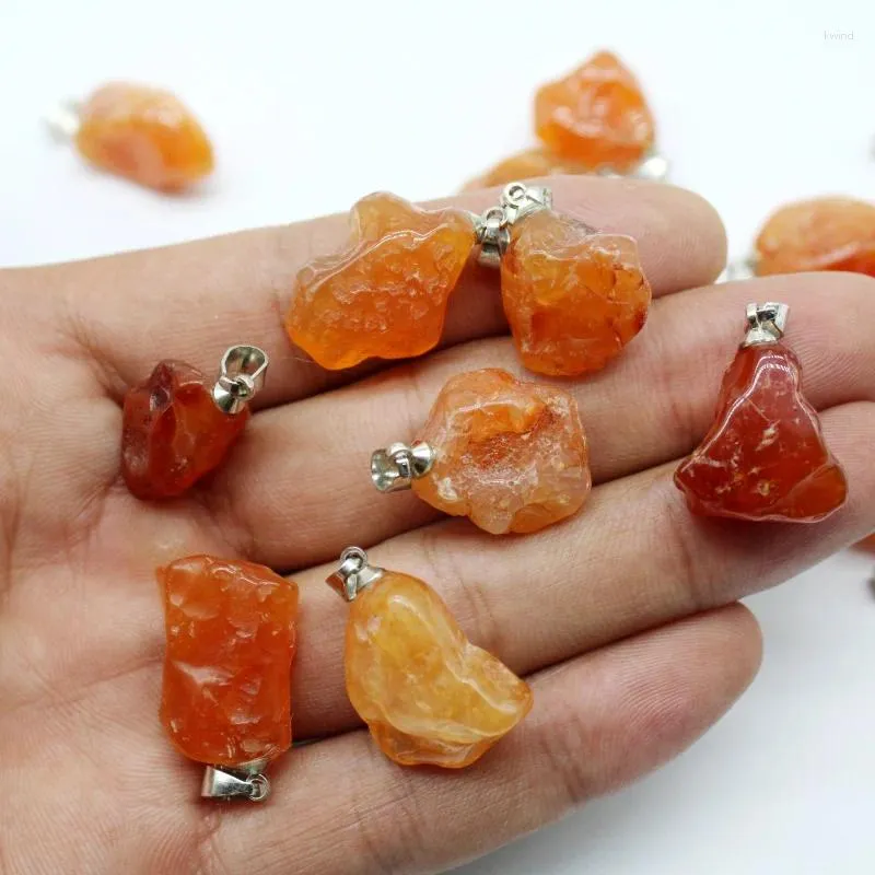 Pendant Necklaces Wholesale Natural Stone Red Agates Ore Rough Irregular For DIY Jewelry Making Necklace Earrings Accessories 12pc