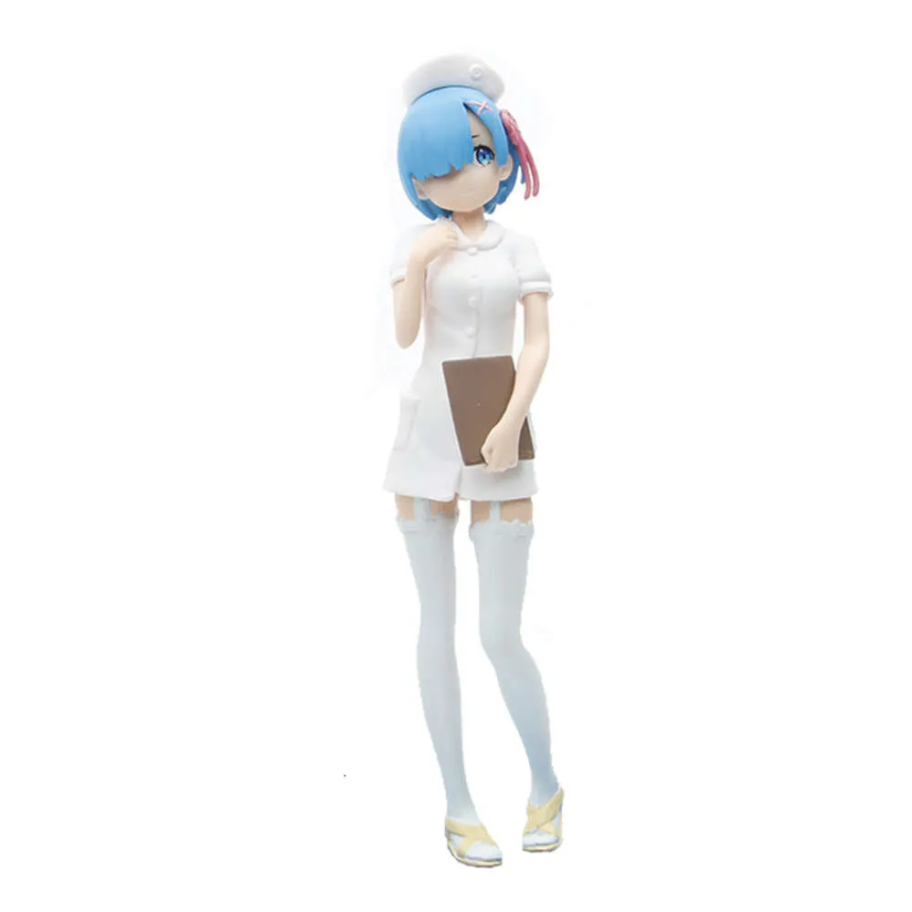 Costumi mascotte 17 cm Figura anime Re: vita in un mondo diverso da Zero Rem Abito da infermiera Modello di business Bambole Giocattolo Regalo Raccogli ornamento in scatola