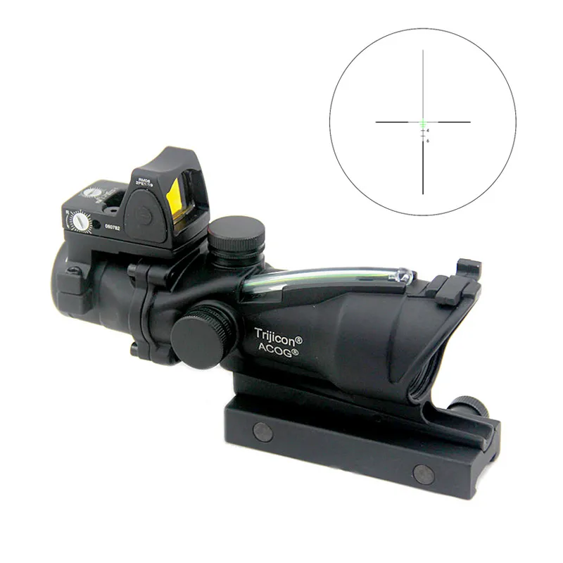ACOG 4x32 Fiber Sight Green Illuminated Scope Real Fiber Optics 4X